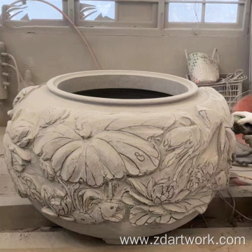 Customized stone fish tank flowerpot